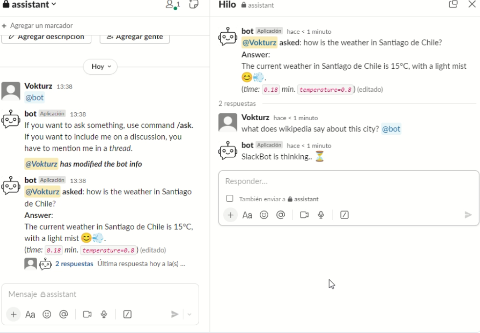LLM-Powered Slack Agent screenshot